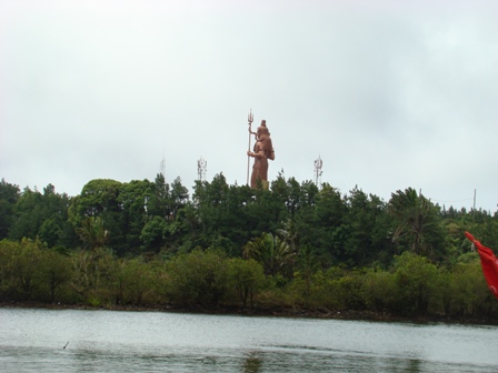 Shiva statue across the Talao